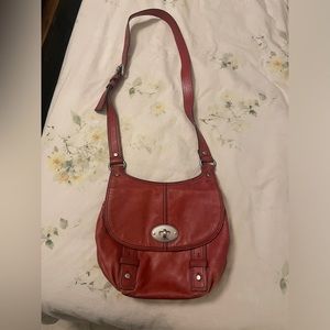 Red Fossil Cross Body Bag